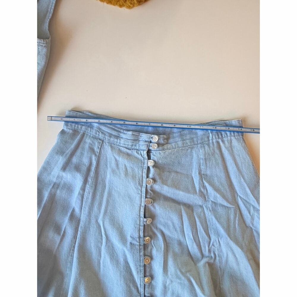 Gorgeous vintage two piece denim set skirt and vest - size M - Picture 3 of 7